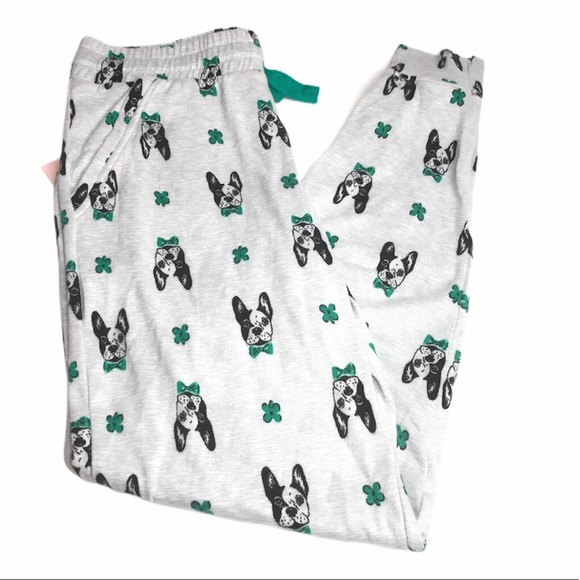 Jaclyn Intimates Shamrock and Bulldog Pajama Pants Gray Size Small - Picture 2 of 9